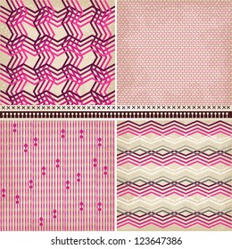 4 geometric vector patterns set