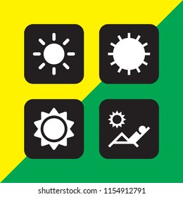 4 glare icons in vector set. sun illustration for web and graphic design