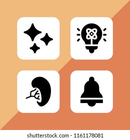 4 glitter icons in vector set. ring, light, shine and kidneys illustration for web and graphic design
