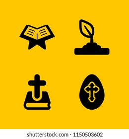 4 god icons in vector set. holy, hope, islam and cross illustration for web and graphic design
