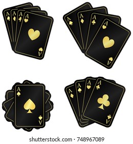 4 golden black ace. Set cards