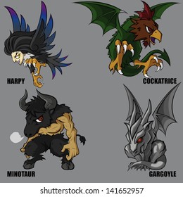 4 Graphic Vector Of Mythical Creatures Set 02