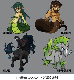 4 Graphic Vector Of Mythical Creatures Set 03