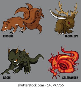 4 Graphic Vector Of Mythical Creatures Set 05