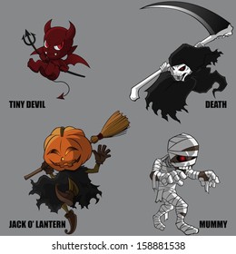 4 Graphic Vector Of Mythical Creatures Set 07 (Halloween Set)