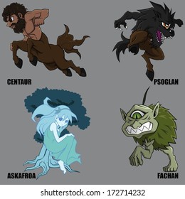 4 Graphic Vector Of Mythical Creatures Set 22