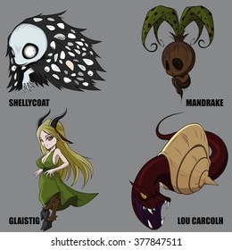 4 Graphic Vector Of Mythical Creatures Set 31