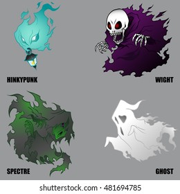 4 Graphic Vector Of Mythical Creatures Set 35 (Halloween Set)