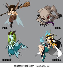 4 Graphic Vector Of Mythical Creatures Set 41