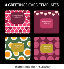 4 Greeting Cards: Valentine's Day