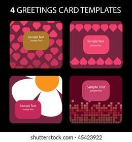 4 Greeting Cards: Valentine's Day