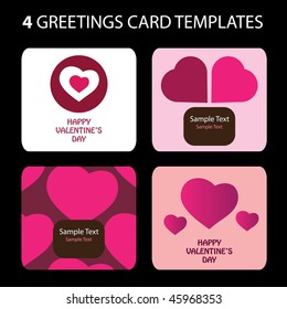 4 Greeting Cards: Valentine's Day
