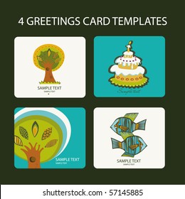 4 greetings card templates