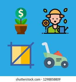 4 grow icons with growth and crop in this set