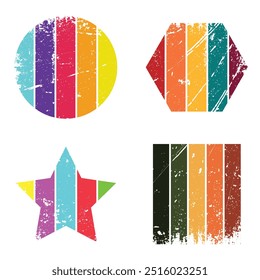 4 Grunge Retro Sunset Pack - Colores retro