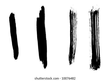 4 grungy brush strokes