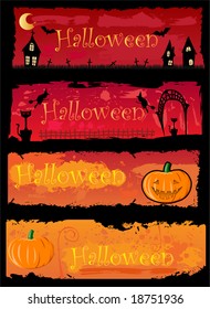 4 Halloween banners