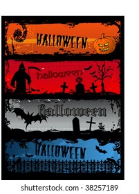 4 Halloween grunge vector banners