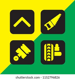 4 hammer icons in vector set. construction and tools, work tools and roof illustration for web and graphic design