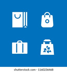4 handbag icons in vector set. bag, hand bag and eco bag illustration for web and graphic design