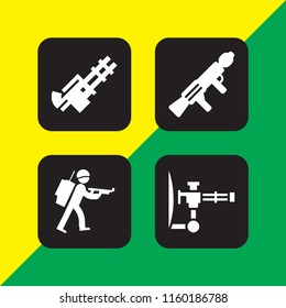 4 handgun icons in vector set. gun illustration for web and graphic design