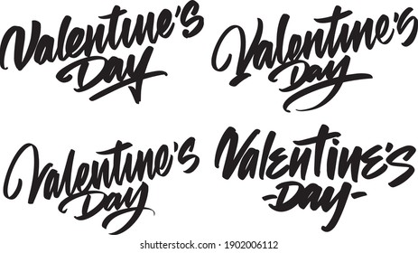 4 handwritten lettering congratulations Happy Valentine's Day