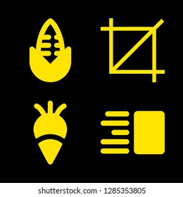 4 harvest icons with corn and radish in this set