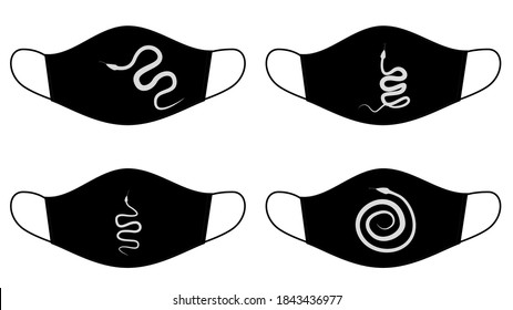 4 health mask design viper in black background