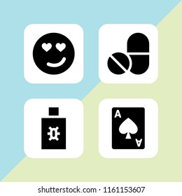 4 heart icons in vector set. in love, healthcare and medical and ace of hearts illustration for web and graphic design