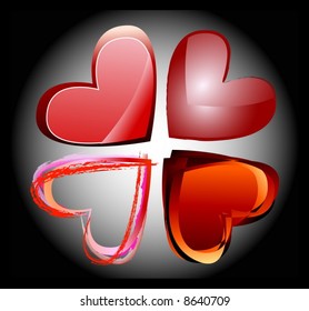 4 hearts for the Valentine's day