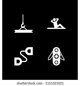 4 heavy icons in vector set. crane, gym and equipment illustration for web and graphic design