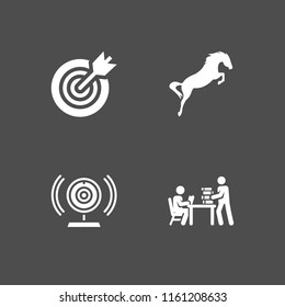 4 high icons in vector set. jump, classroom, architecture and city and target illustration for web and graphic design