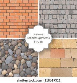 4 highly detailed stone seamless patterns