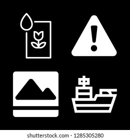 4 hill icons with image of mountains and cruiser in this set