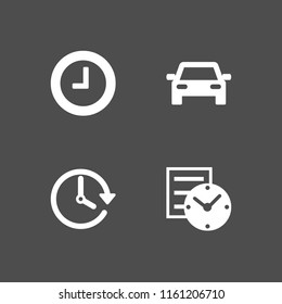 4 hour icons in vector set. clock and traffic illustration for web and graphic design