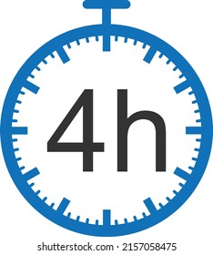 icono de temporizador de 4 horas, vector de icono de reloj