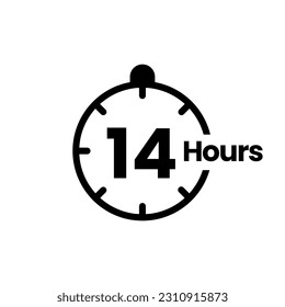 4 hours clock sign icon. service opening hours, work time or delivery service time symbol, vector illustration isolated on white background