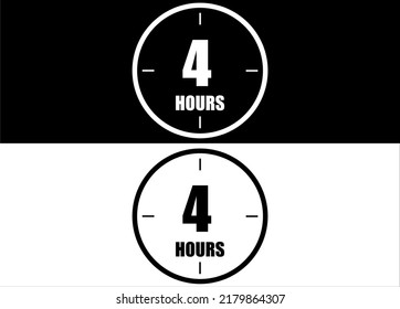 4 hours. Set of white and black clock with appointment.