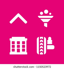 4 house icons in vector set. filter, hotel, roof and construction and tools illustration for web and graphic design