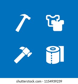 4 household icons in vector set. laundry, clean and hammer illustration for web and graphic design