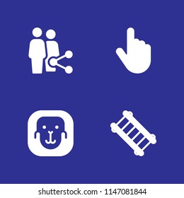 4 human icon set with ape, ladder and group vector illustration for graphic design and web