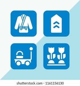4 husband icons in vector set. fight, farming and gardening and military illustration for web and graphic design