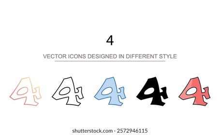 4 icon design with white background stock illustration0