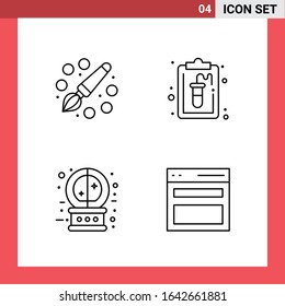 4 Icon Pack Line Style Outline Symbols on White Background. Simple Signs for general designing.