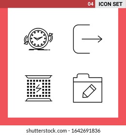 4 Icon Pack Line Style Outline Symbols on White Background. Simple Signs for general designing.