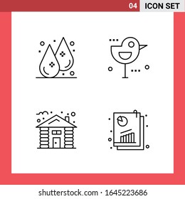 4 Icon Pack Line Style Outline Symbols on White Background. Simple Signs for general designing.