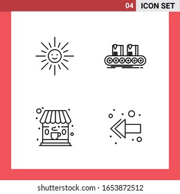 4 Icon Pack Line Style Outline Symbols on White Background. Simple Signs for general designing.