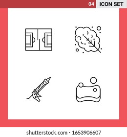 4 Icon Pack Line Style Outline Symbols on White Background. Simple Signs for general designing.