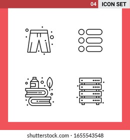 4 Icon Pack Line Style Outline Symbols on White Background. Simple Signs for general designing.