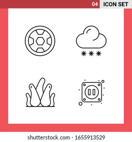 4 Icon Pack Line Style Outline Symbols on White Background. Simple Signs for general designing.